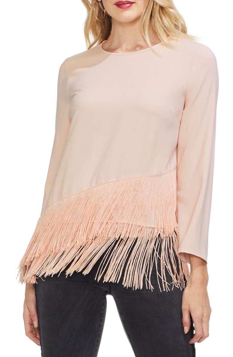 Vince Camuto Tiered Fringe Top, Main, color, 