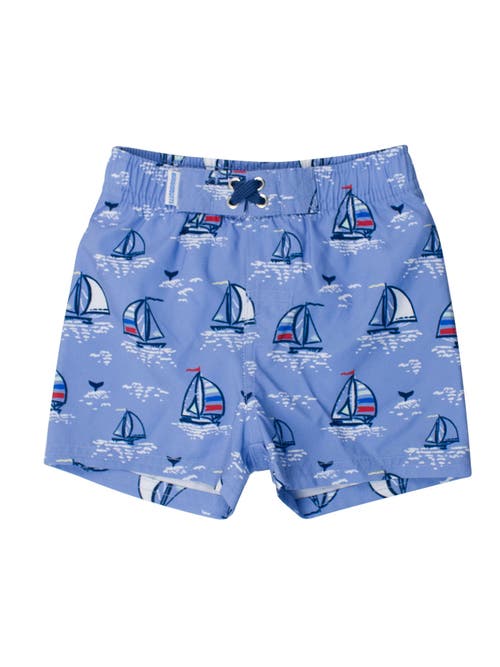 Ruggedbutts Toddler Boys Upf50+ Swim Trunks In Blue Seas The Day