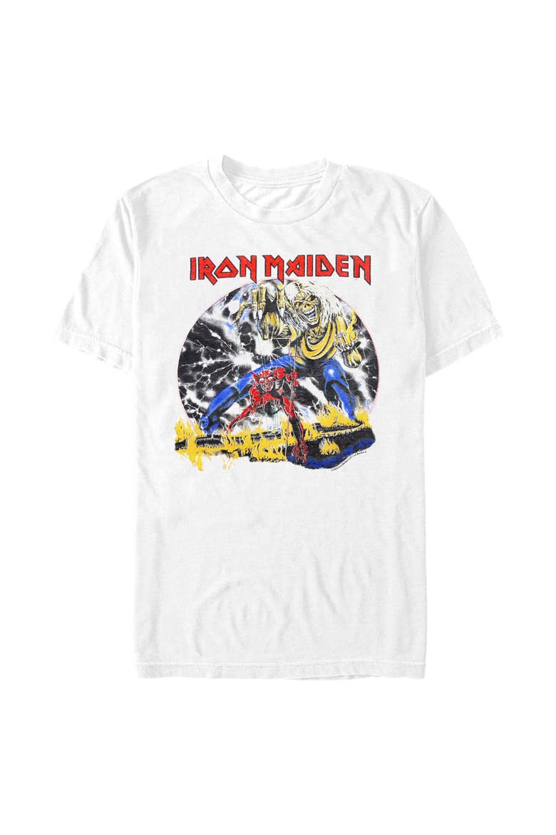 Men's Iron Maiden Retro the Number of the Beast  Graphic T-Shirt, Main, color, White