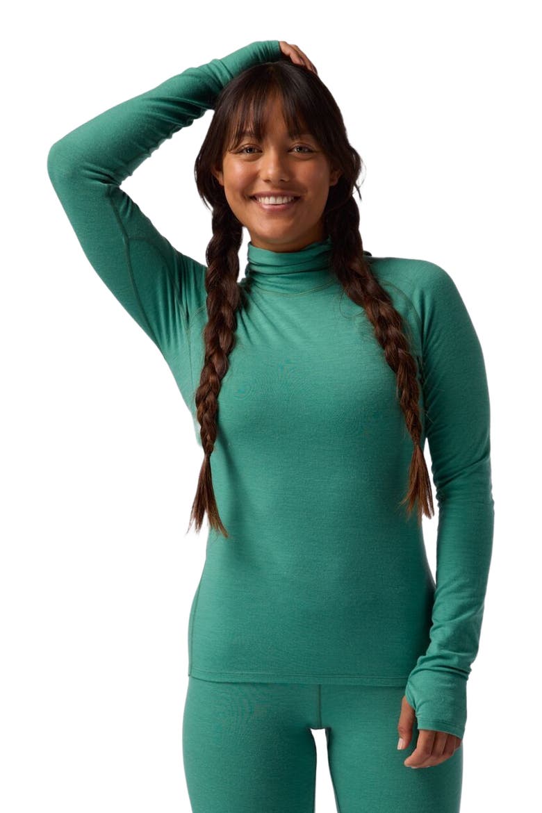 Cedars Rws Merino Lt-Wt Baselayer Balaclava Top - Women's, Main, color, Gearhead Green