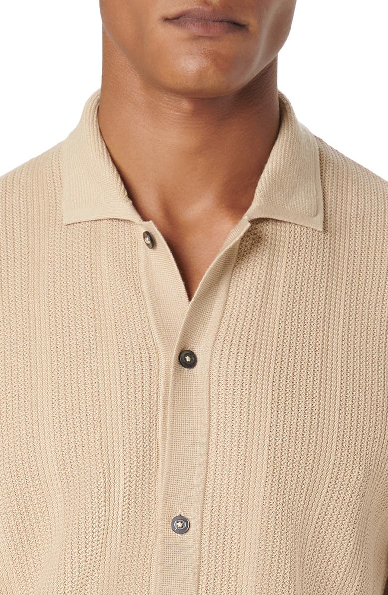 Bugatchi Rib Short Sleeve Polo Sweater, Alternate, color,