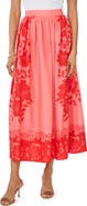 Vince Camuto Placed Floral Cotton Skirt