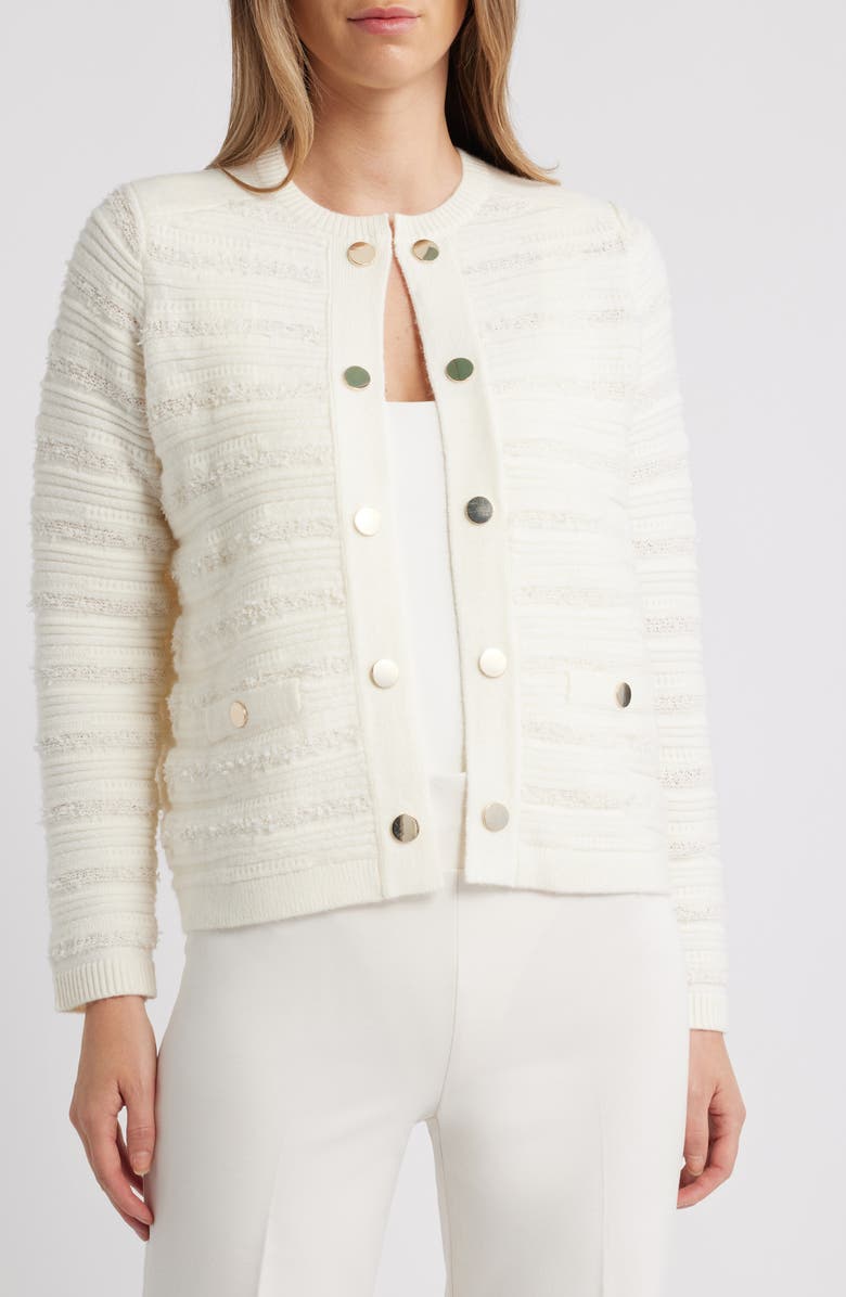 Anne Klein Open Front Cardigan, Main, color, Eclair