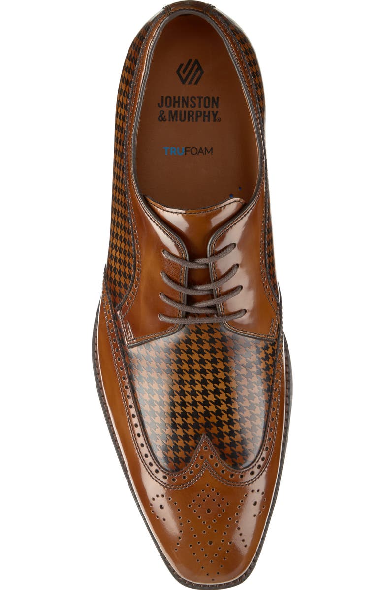 Johnston & Murphy Sullivan Wingtip Derby, Alternate, color, Mahogany Brush-Off Houndstooth