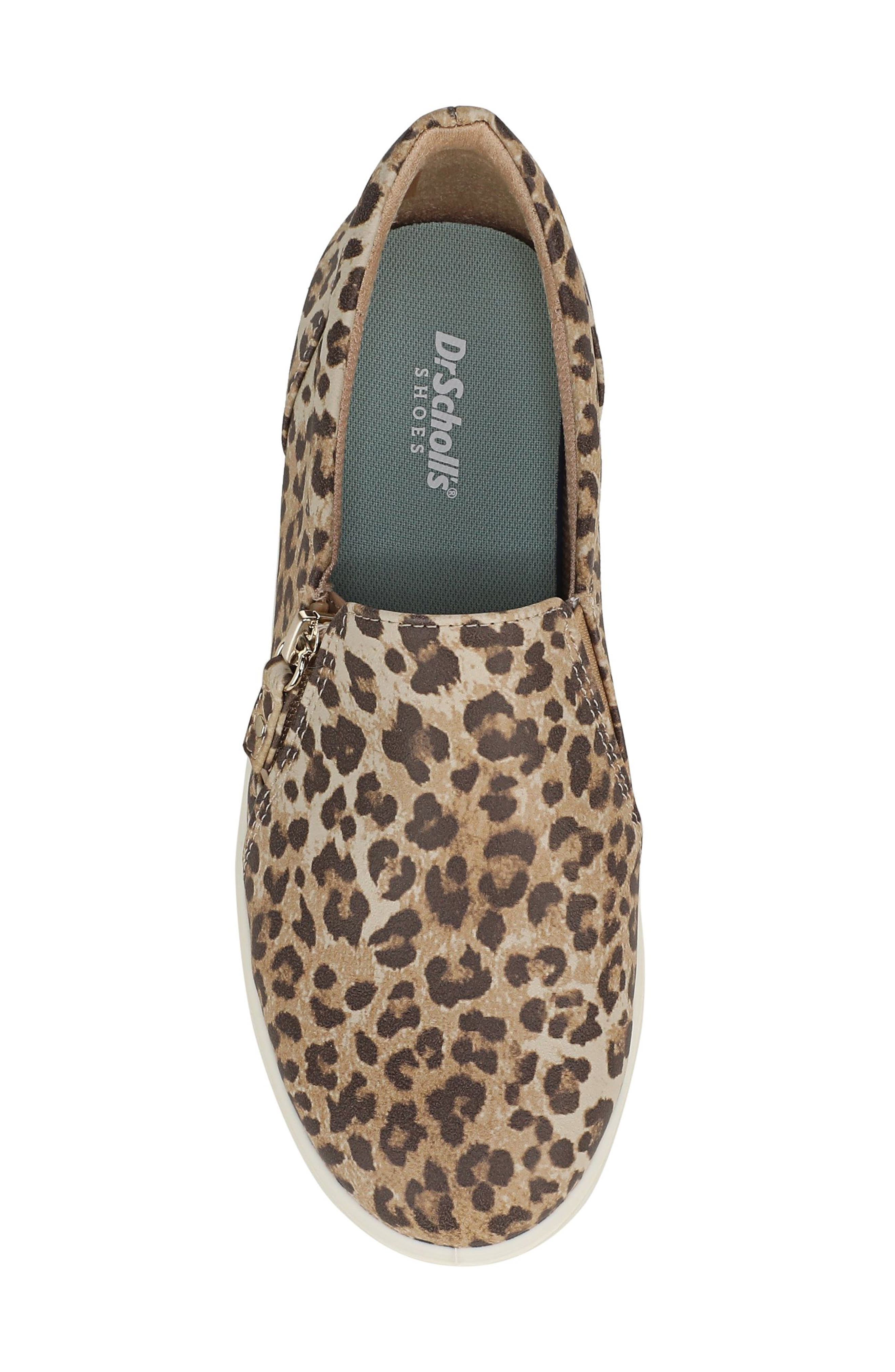 Dr. Scholl's Madison Zip Slip-On Sneaker, Alternate, color, Tan Leopard Faux Leather