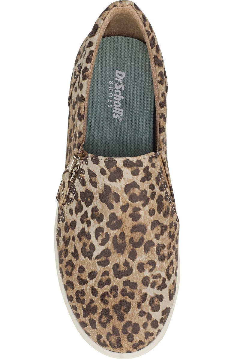 Dr. Scholl's Madison Zip Slip-On Sneaker, Alternate, color, Tan Leopard Faux Leather