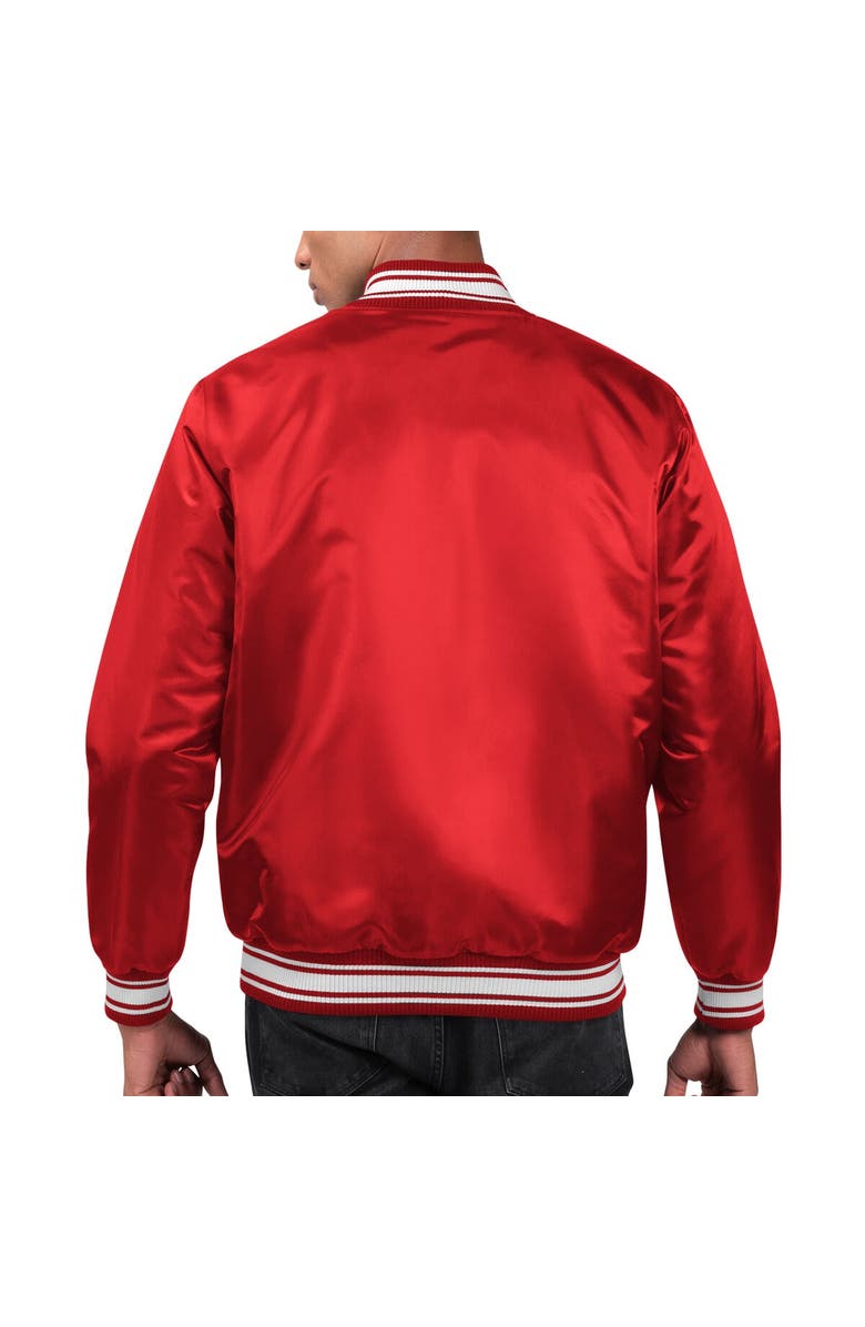 STARTER Men's Starter Red Atlanta Falcons Locker Room Satin Varsity Full-Snap Jacket, Alternate, color, Red