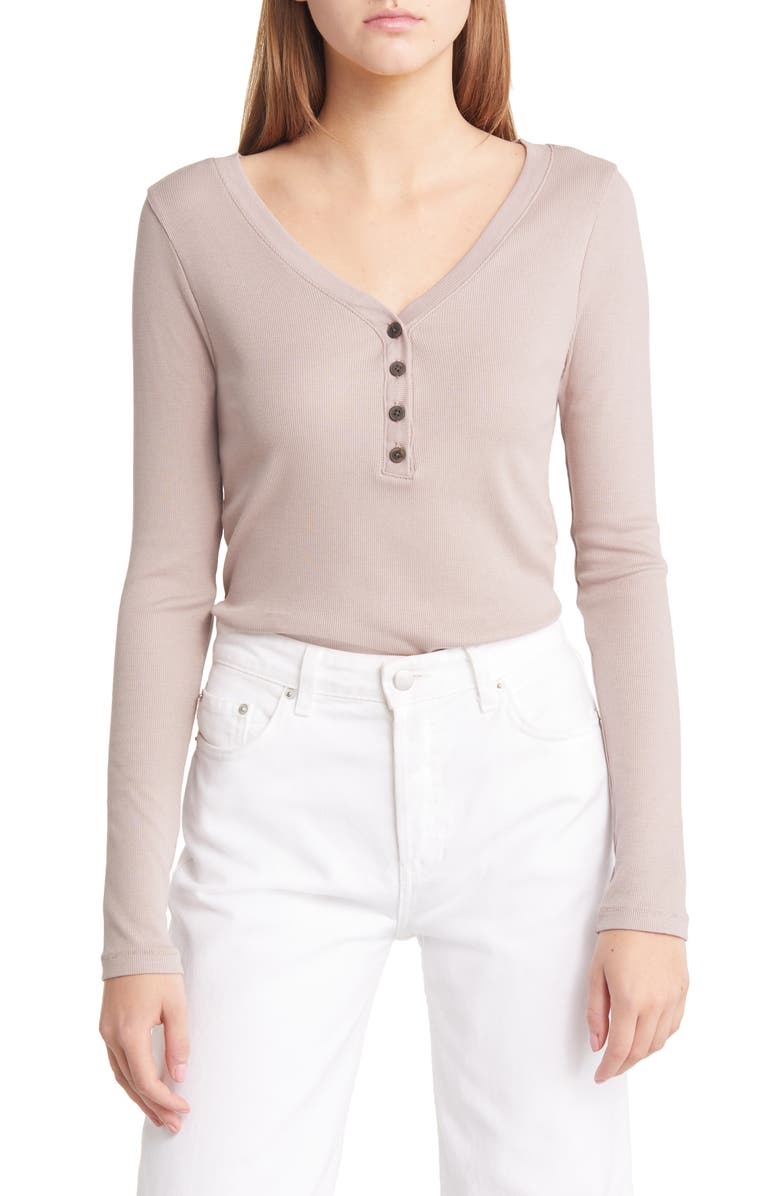 Madewell Drapey Rib Henley T-Shirt, Main, color,