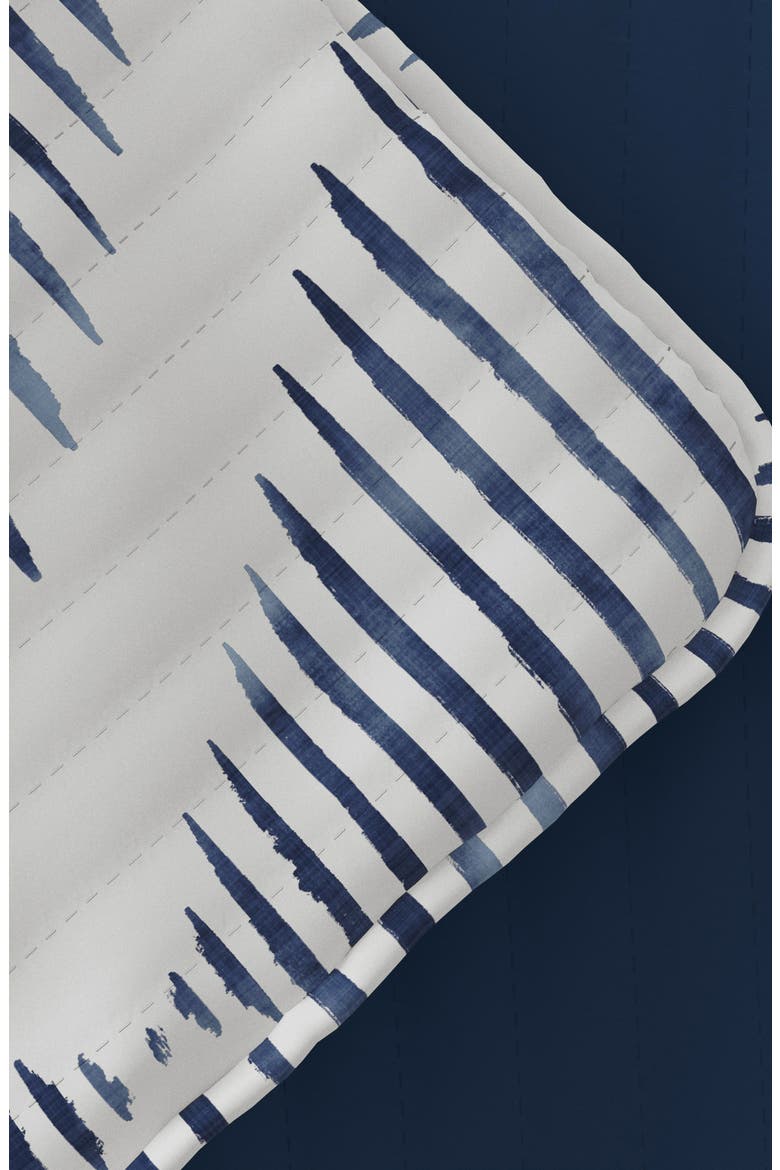 All Season Distressed Diamond Reversible Down Alternative Quilt & Sham Set, Alternate, color, NAVY