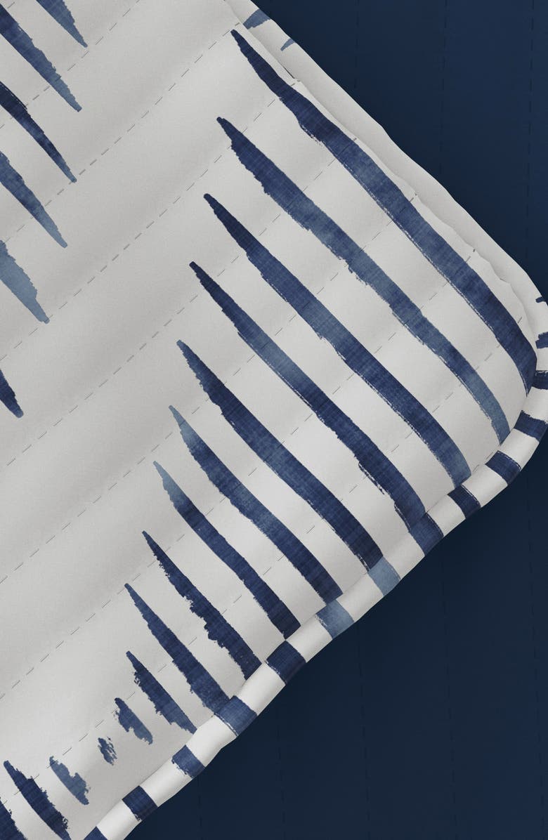 HOMESPUN All Season Distressed Diamond Reversible Down Alternative Quilt & Sham Set, Alternate, color, Navy