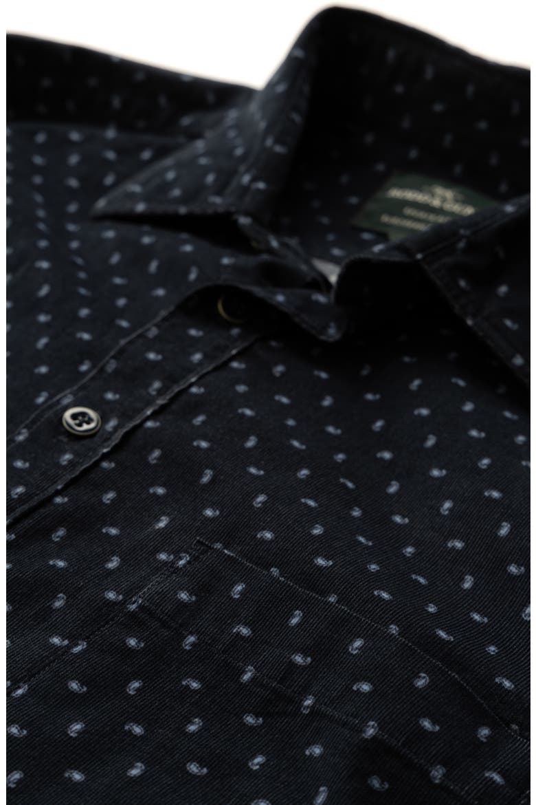 Harrington Neat Paisley Cotton Corduroy Button-Up Shirt, Alternate, color, BLUEBERRY