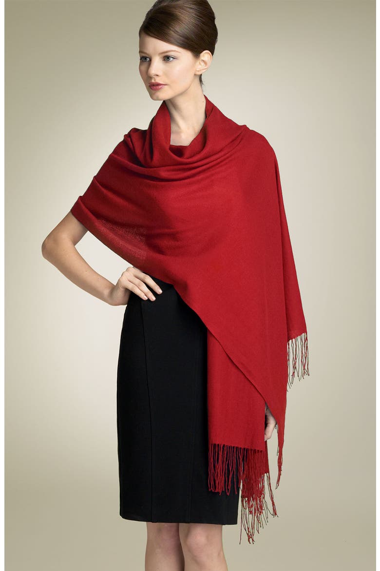 Tissue Weight Cashmere Wrap, Main, color, CHERRY RED
