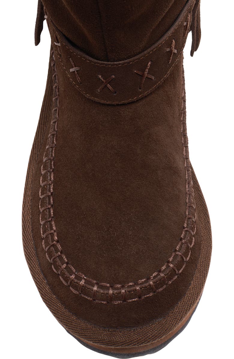 Free People Faye Fringe Faux Fur Boot, Alternate, color, Chocolate Suede