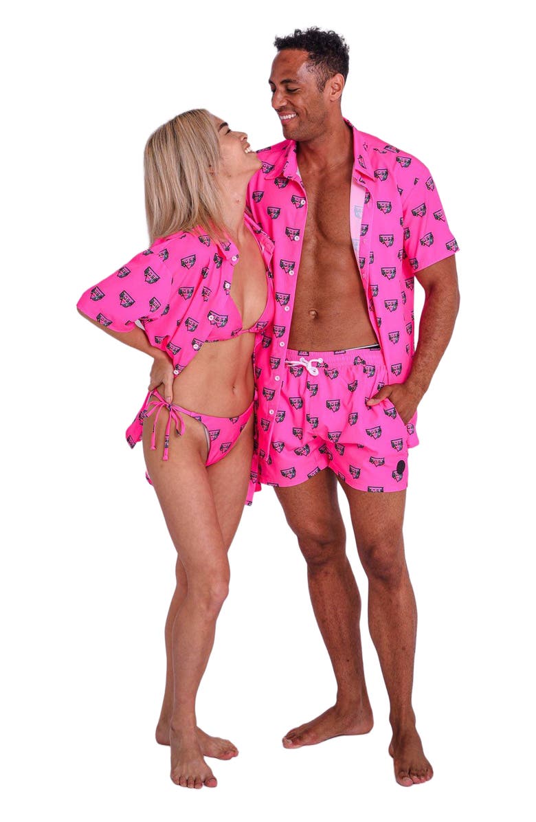 OOSC Baewatch Men's Short Sleeve Shirt, Alternate, color, Pink