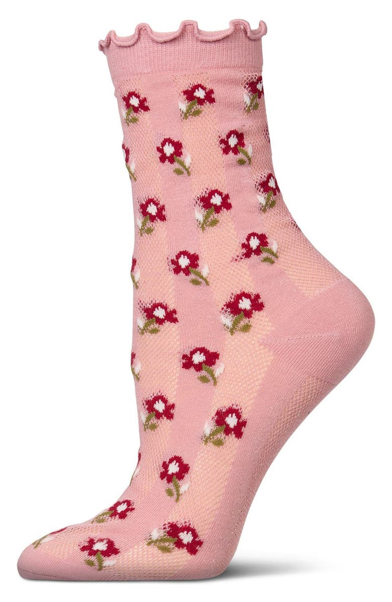 MeMoi Ditsy Floral Crew Socks, Alternate, color, 