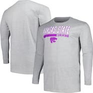 PROFILE Men's Profile Gray Kansas State Wildcats Big & Tall Two-Hit Long Sleeve T-Shirt