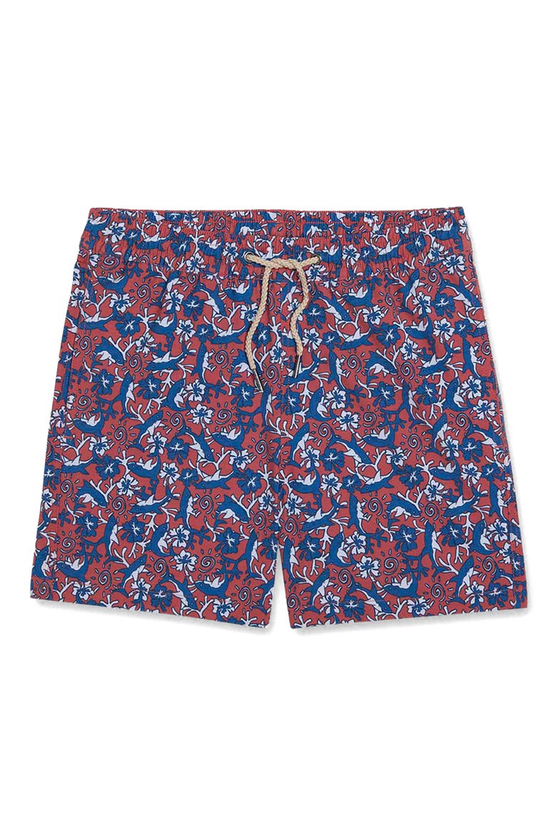 Kids' Bayberry Water Repellent Swim Trunks, Main, color, DITZY SHARKS