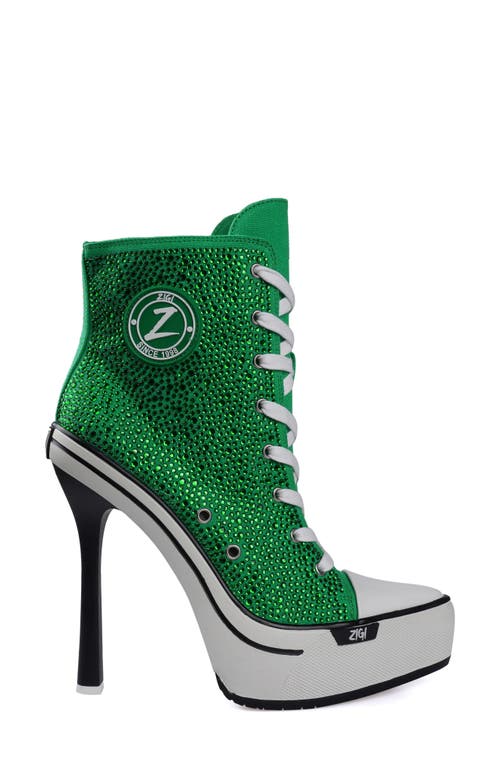 Zigi Adiel Platform Bootie In Green