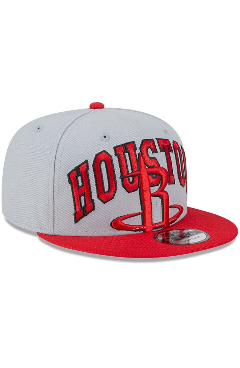 New Era Men's New Era Gray/Red Houston Rockets Tip-Off Two-Tone 9FIFTY Snapback Hat, Alternate, color,