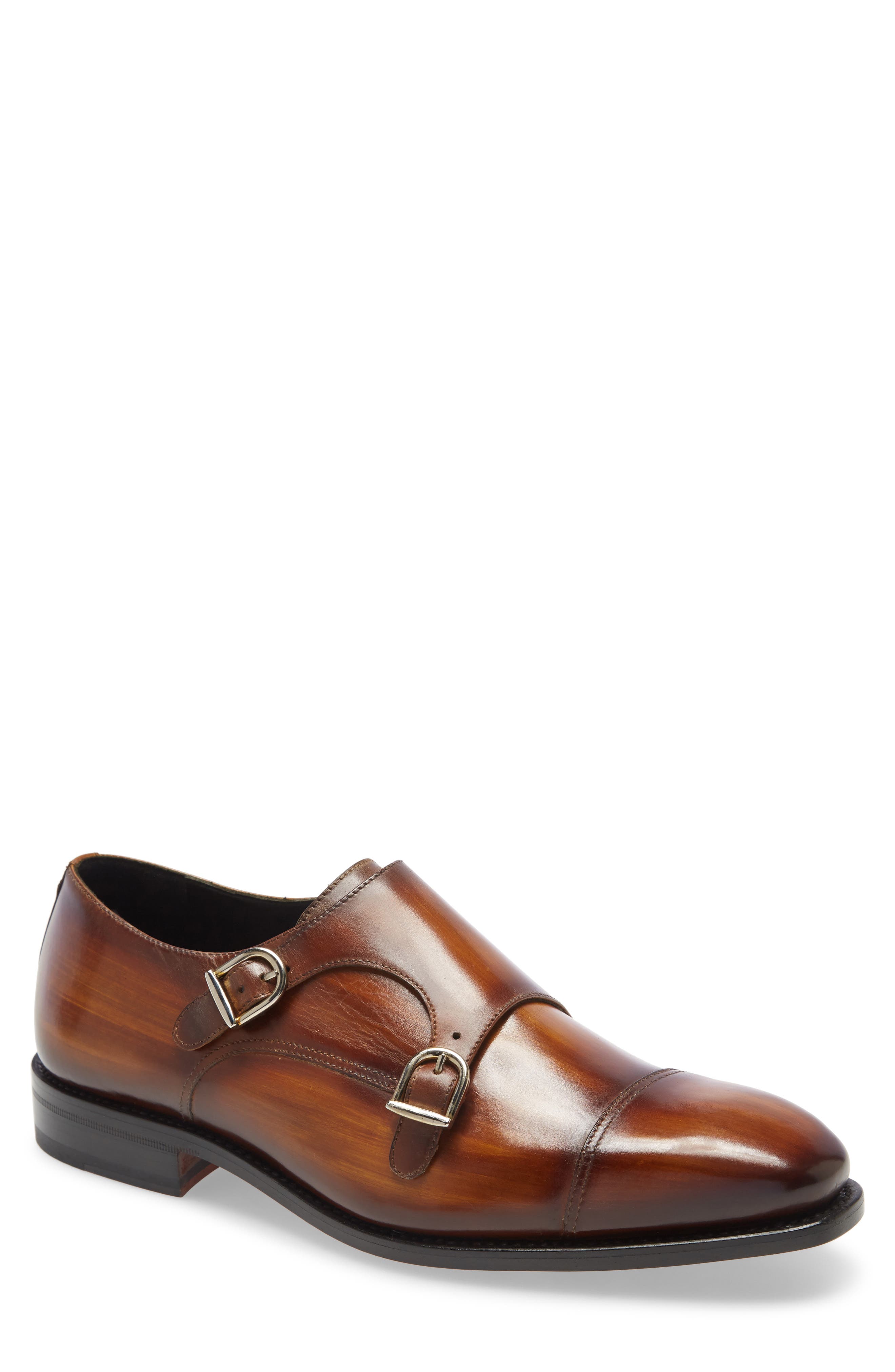 Regal Double Monk Strap Shoe, Main, color, BROWN