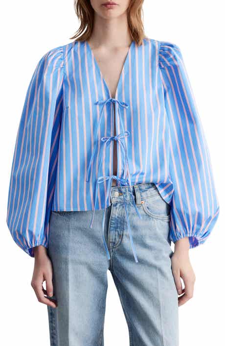 & Other Stories Ve Ariba Stripe Tie Front Top