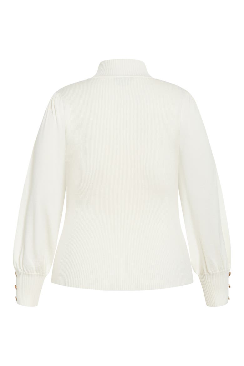 Sofia Mock Neck Rib Sweater, Alternate, color, CREAM