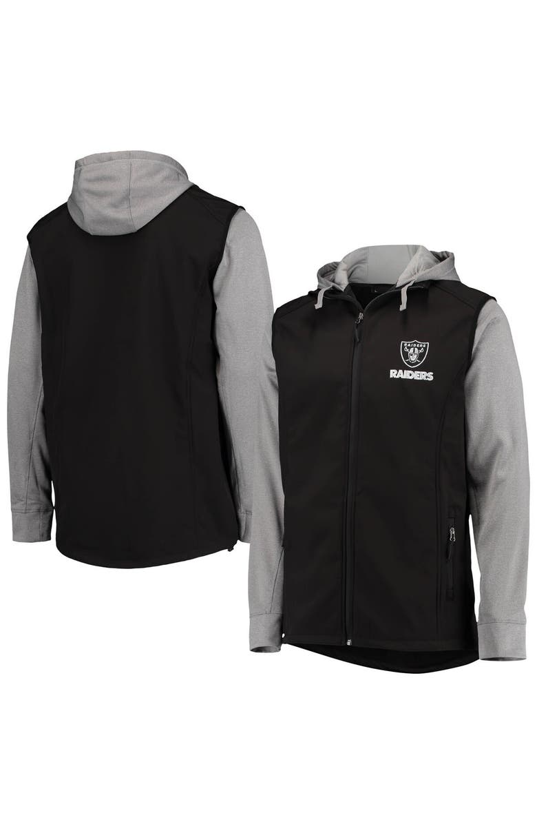 DUNBROOKE Men's Dunbrooke Black/Gray Las Vegas Raiders Big & Tall Alpha Full-Zip Hoodie Jacket, Main, color, 