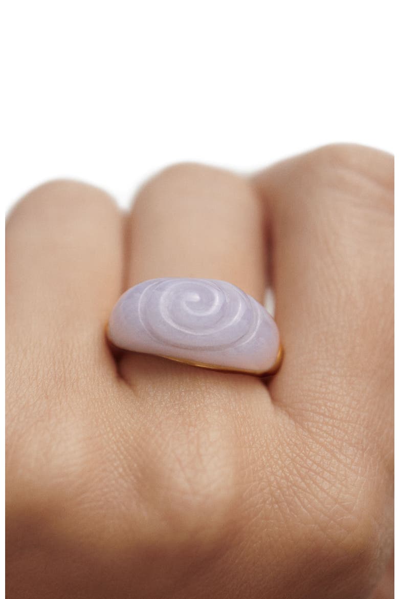Agate Shell Ring, Alternate, color, Blue Lace
