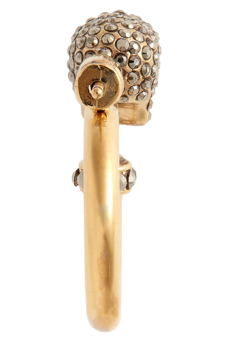 Alexander McQueen Skull Huggie Hoop Earrings, Alternate, color, GOLD