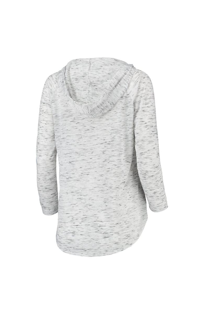 PRESSBOX Women's Pressbox Gray North Carolina Tar Heels Space Dye Lace-Up V-Neck Long Sleeve T-Shirt, Alternate, color,