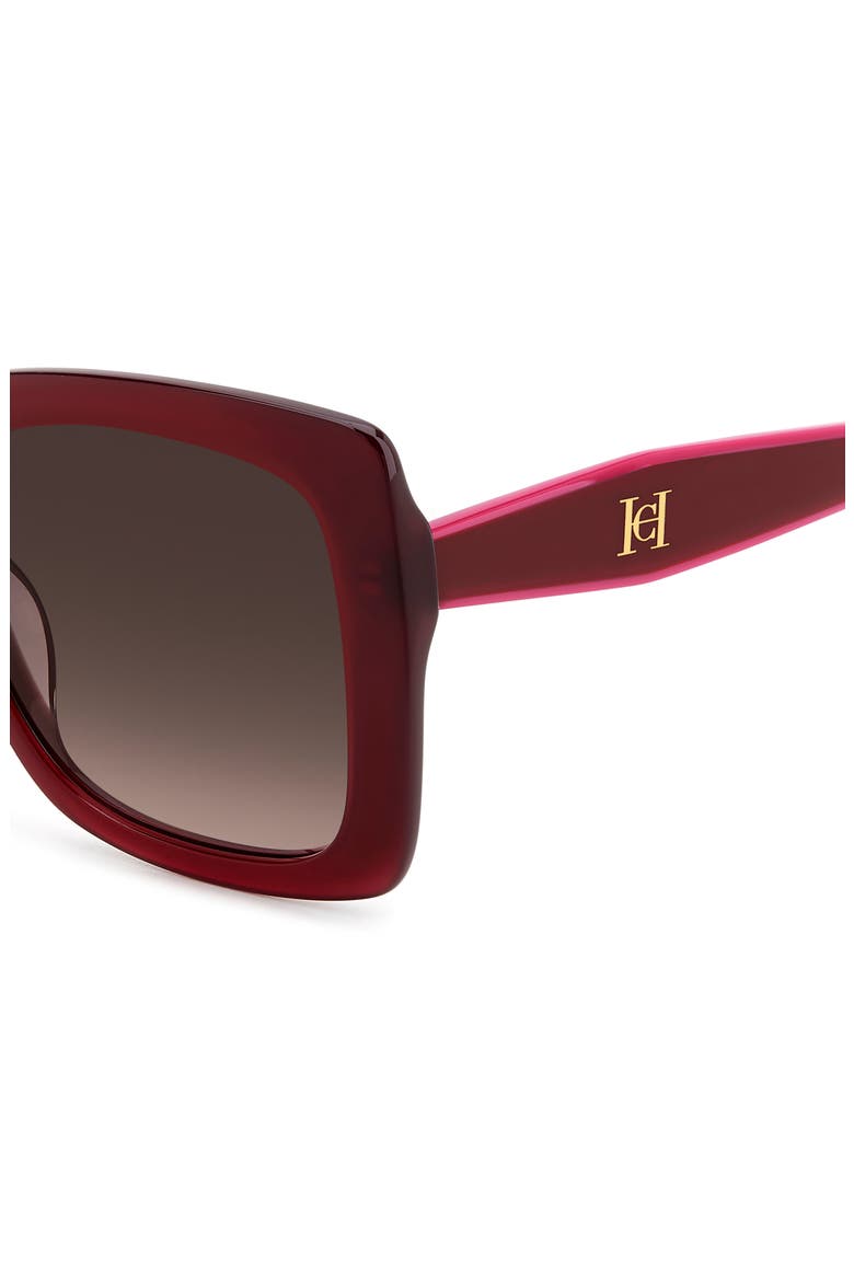 54mm Gradient Square Sunglasses, Alternate, color, BURGUNDY/ BROWN SF