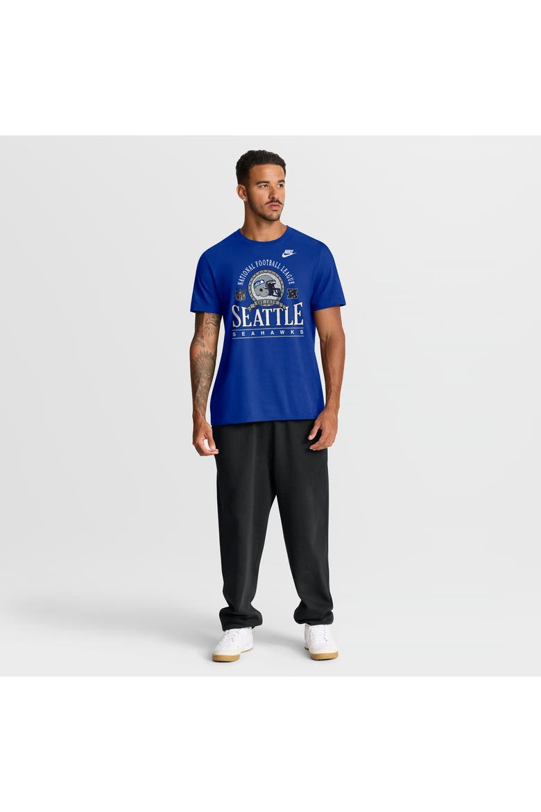 Men's Nike Royal Seattle Seahawks Rewind Team Spirit Essential Cotton T-Shirt, Alternate, color, Royal