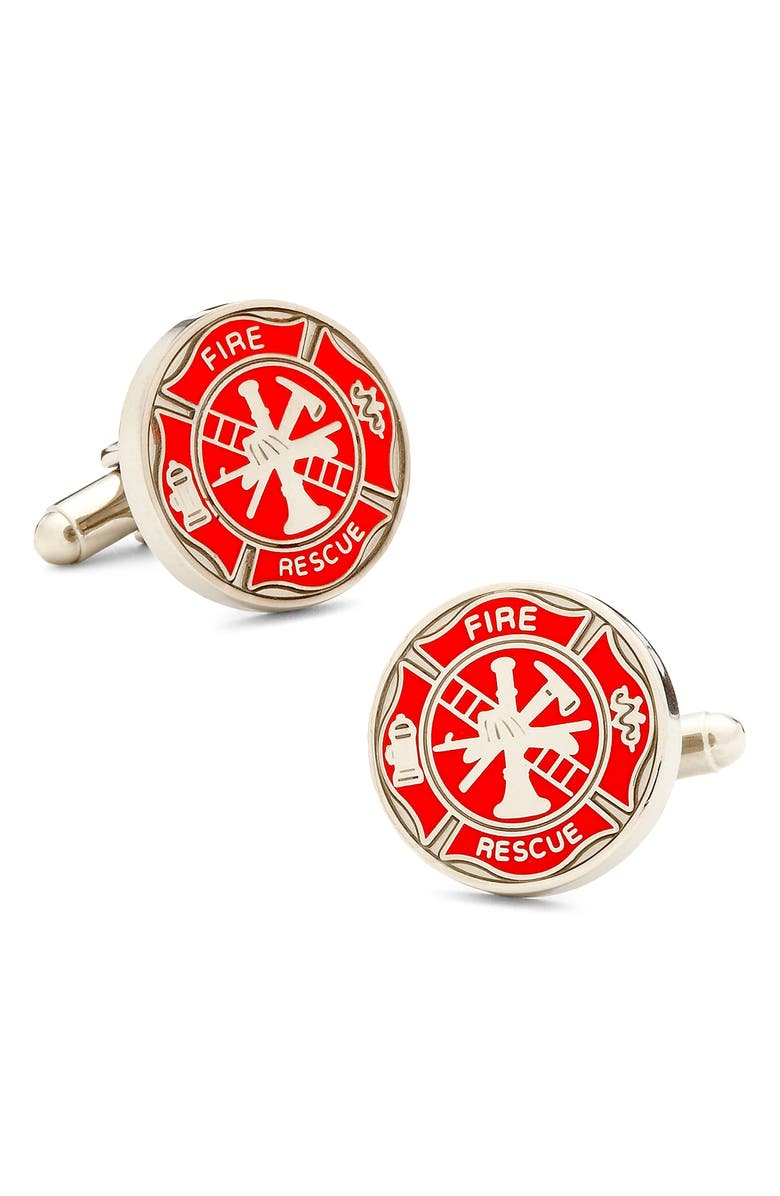 Cufflinks, Inc. Firefighter Shield Cuff Links, Main, color,