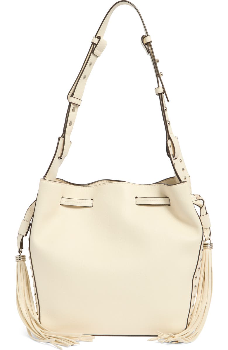 Steve Madden Suri Faux Leather Bucket Bag, Main, color, Ivory