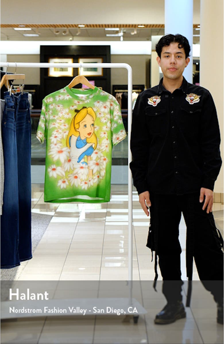 x Disney 'Alice in Wonderland' Airbrush Organic Cotton Graphic T-Shirt, sales video thumbnail