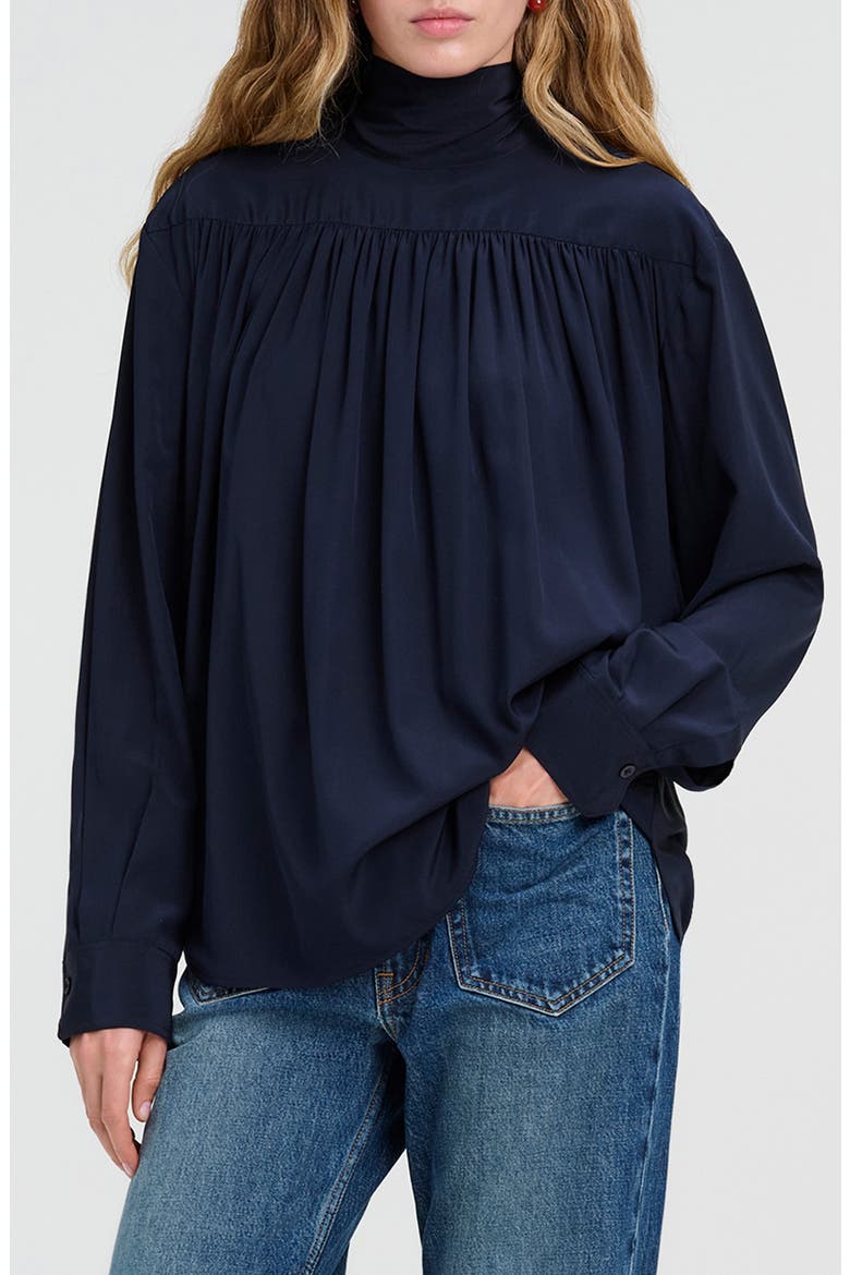 Danielle Tie Back Silk Top, Main, color, EVENING BLUE