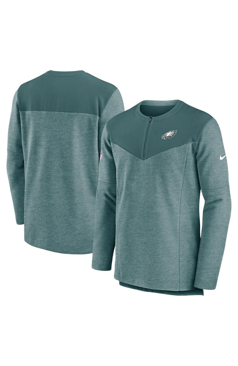 Nike Men's Nike Midnight Green Philadelphia Eagles Sideline Lockup Performance Quarter-Zip Top, Alternate, color,