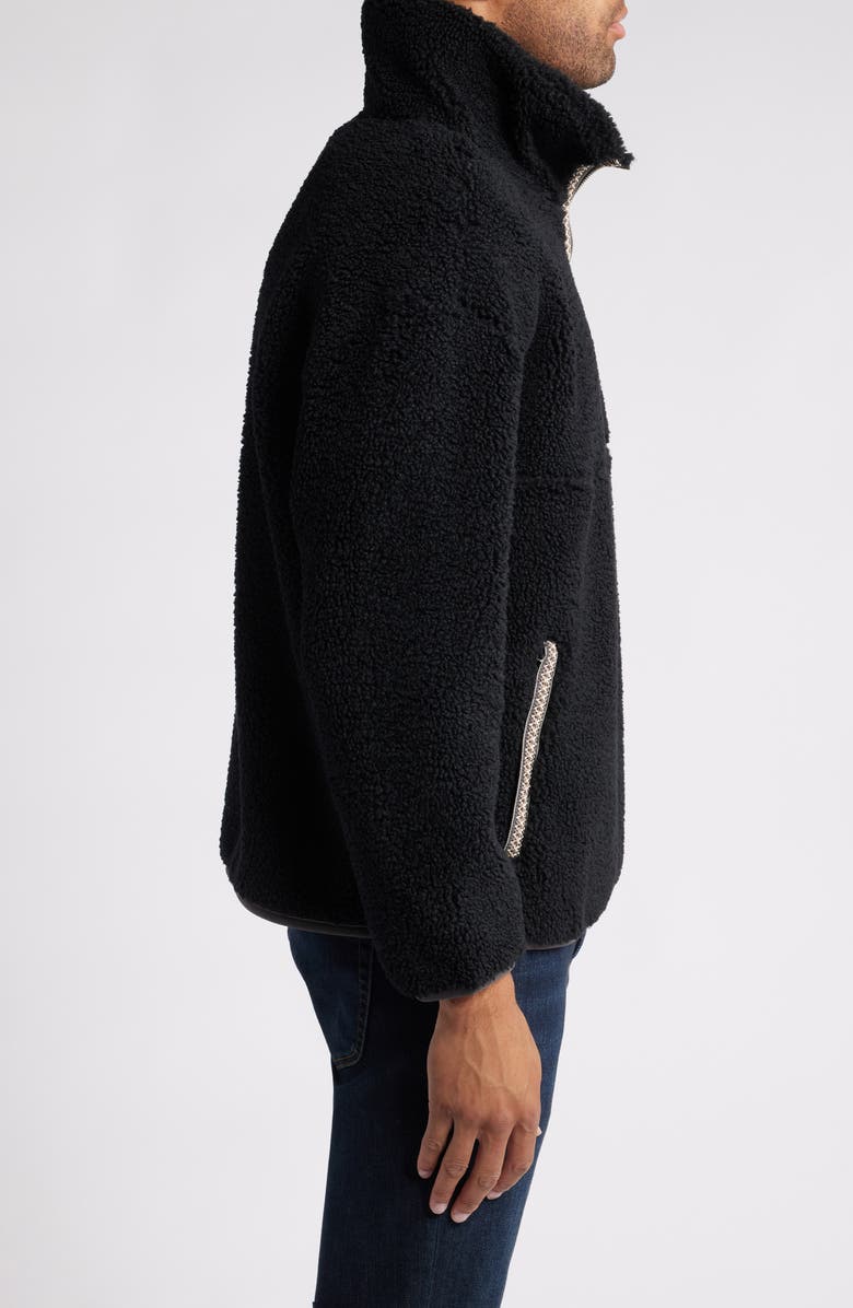 UGG<sup>®</sup> UGGbraid Half Zip Fleece Pullover, Alternate, color, Black