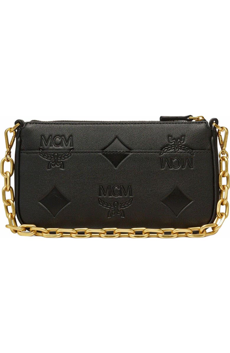 MCM Aren Chain Crossbody in Maxi Monogram Leather, Main, color, Black