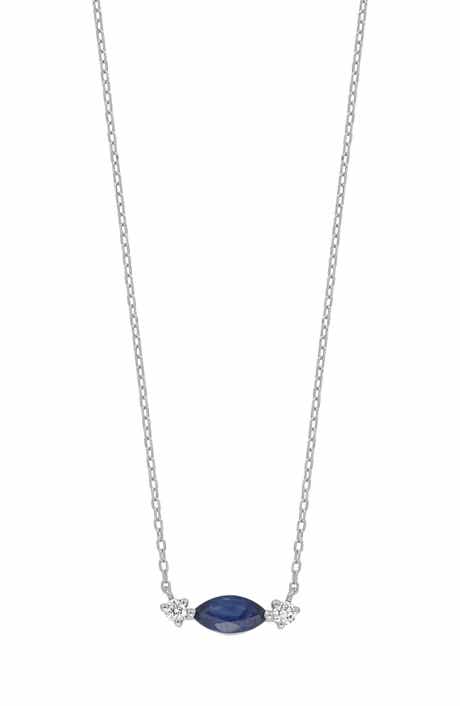 Bony Levy 18K White Gold Diamond & Sapphire Necklace