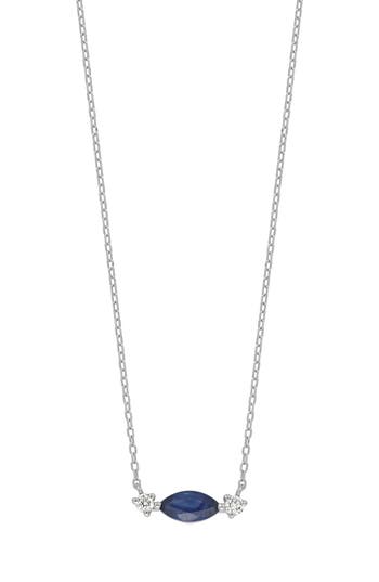 Bony Levy 18k White Gold Diamond & Sapphire Necklace In Metallic