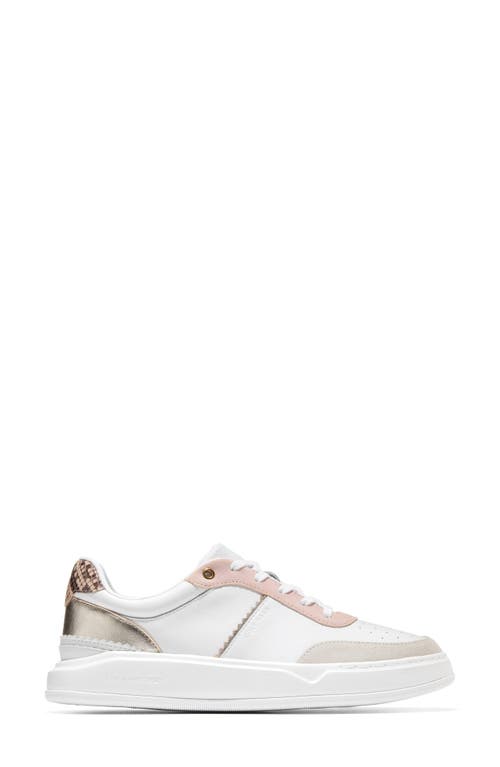 Shop Cole Haan Grandpro Carissa Sneaker In White/silver Birch Suede