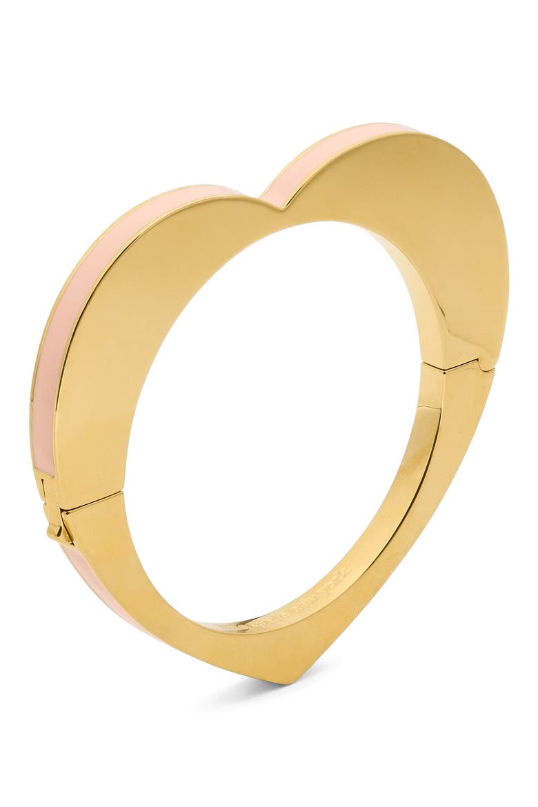 heart bangle bracelet, Alternate, color, PINK.