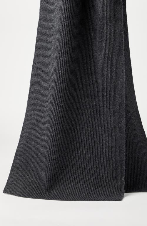 Brunello Cucinelli Cashmere Knit Scarf In Gray