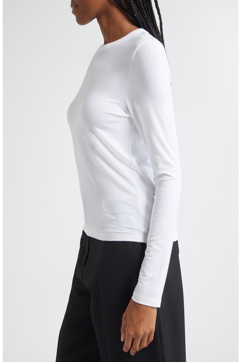 Luxe Long Sleeve Crewneck Top, Alternate, color, OPTIC WHITE