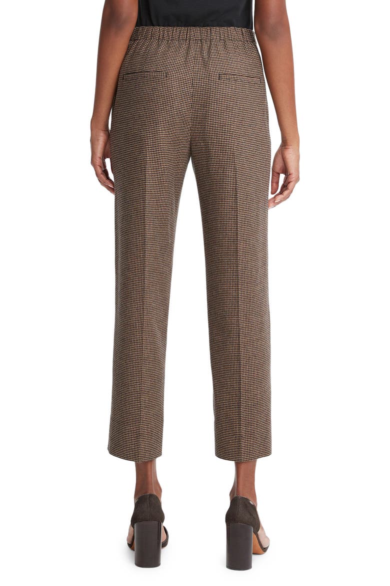 Houndstooth Pull-On Crop Pants, Alternate, color, BLACK/CAMEL