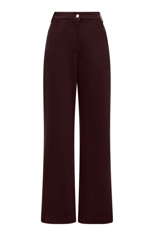 Another Tomorrow Workwear Pants Overdye Plum In Brown