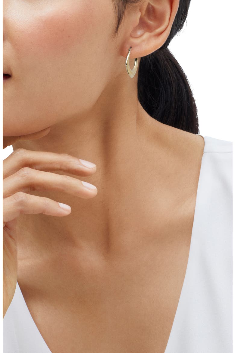 Kite Shape Hoop Earrings, Alternate, color, YELLOW GOLD