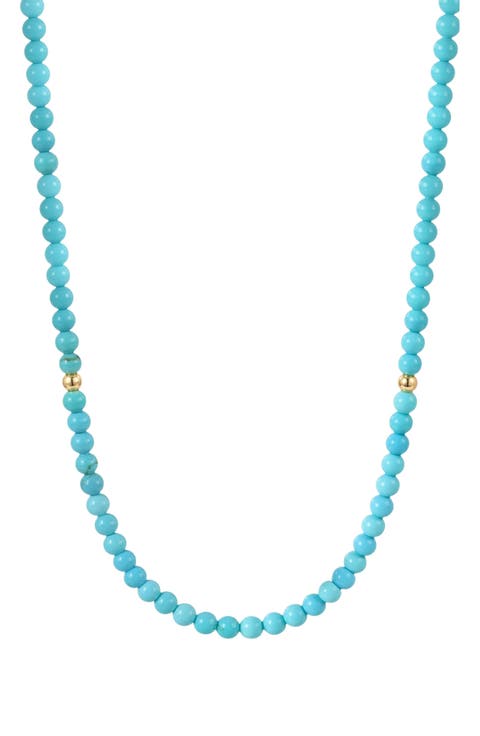 Natural Turquoise Beaded Necklace