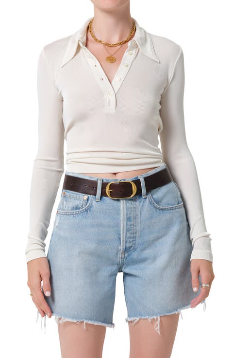 Shaea Long Sleeve Rib Polo